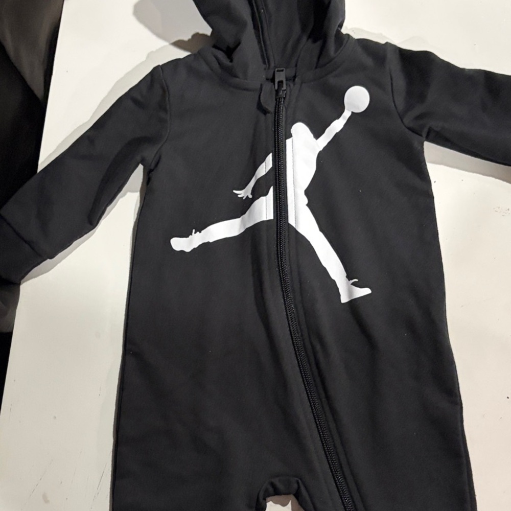 Jordan Black Hoodie with White and Red Highlights